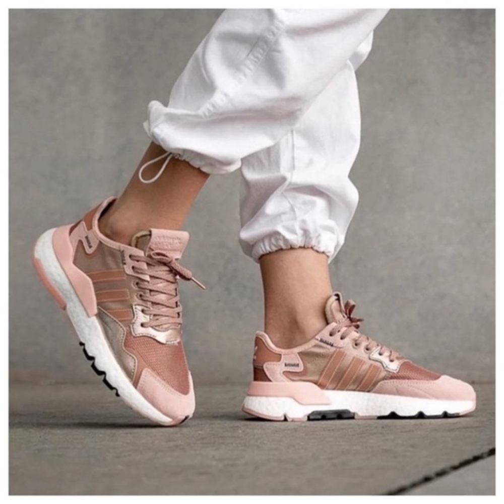 Adidas Nite Jogger Sneakers in Rose Gold | Women’s Size 9